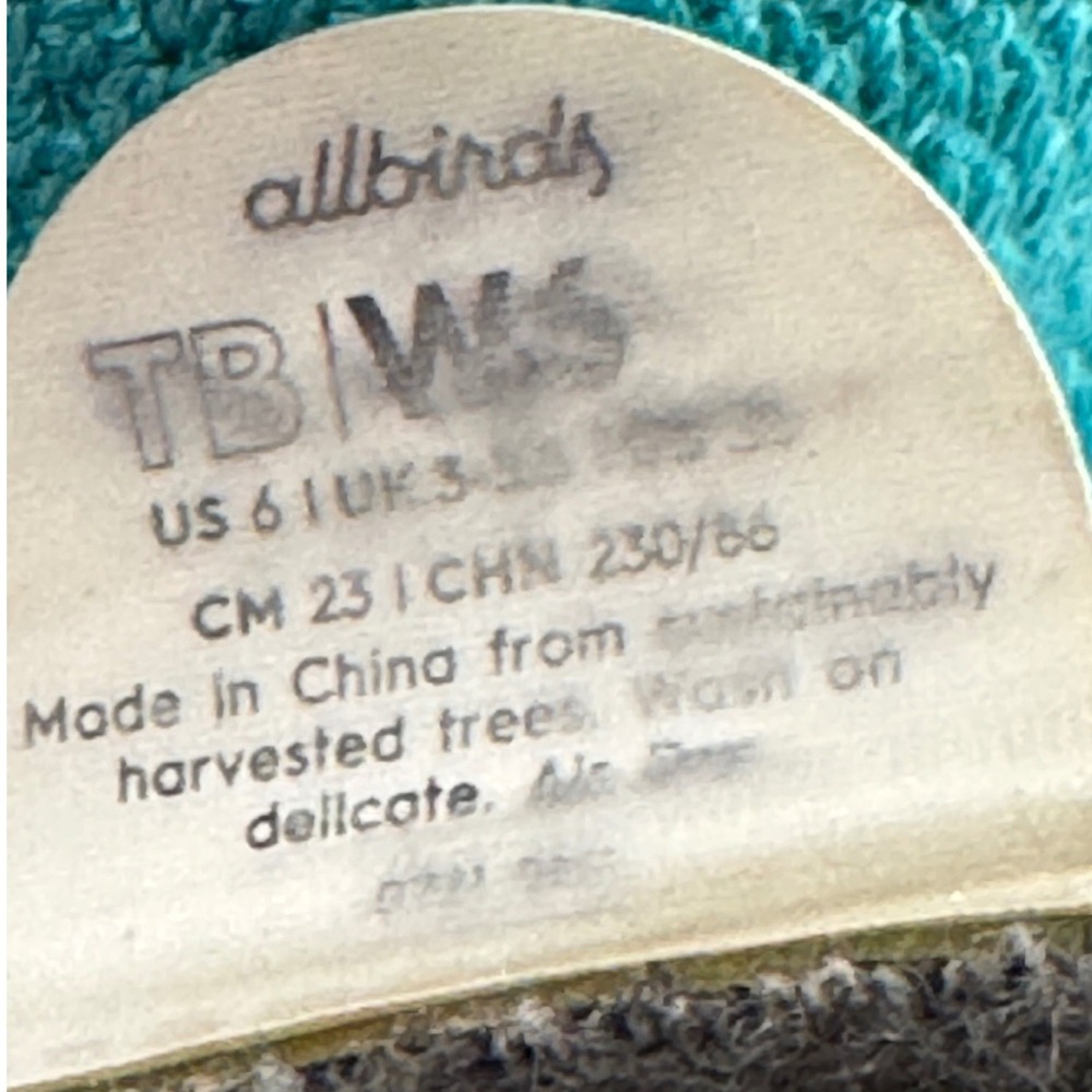 Allbirds Tree Breezers Teal Blue Knit Ballet Flats Women's 6 Sustainable Shoes - Picture 6 of 7